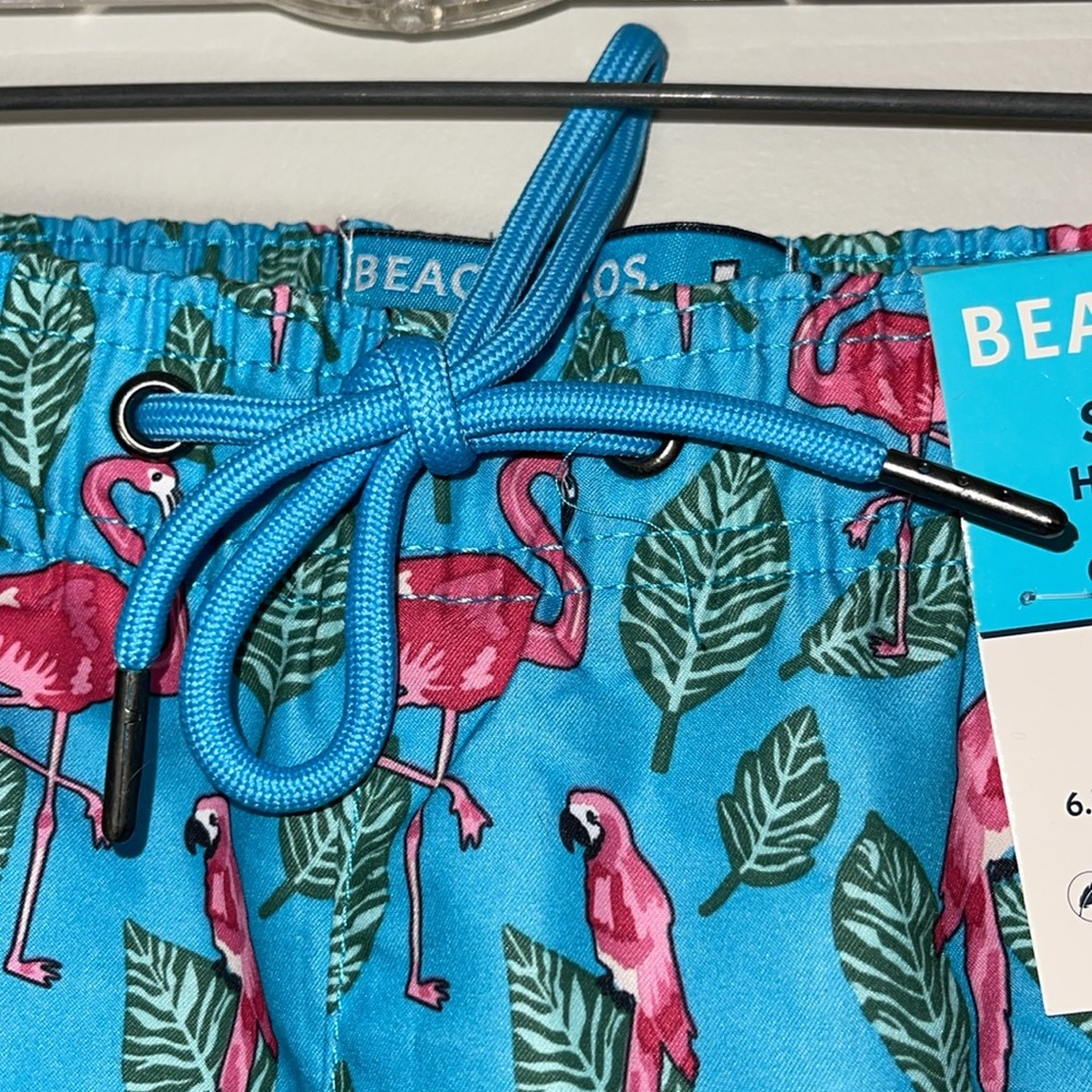 NEW Beach Bros. Large Blue Flamingo Swim Trunks - Picture 5 of 6